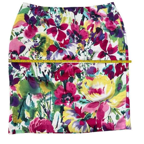 Jones New York Floral Silk Blend Pencil Skirt Size 12 Tailored Career Work - Picture 4 of 7